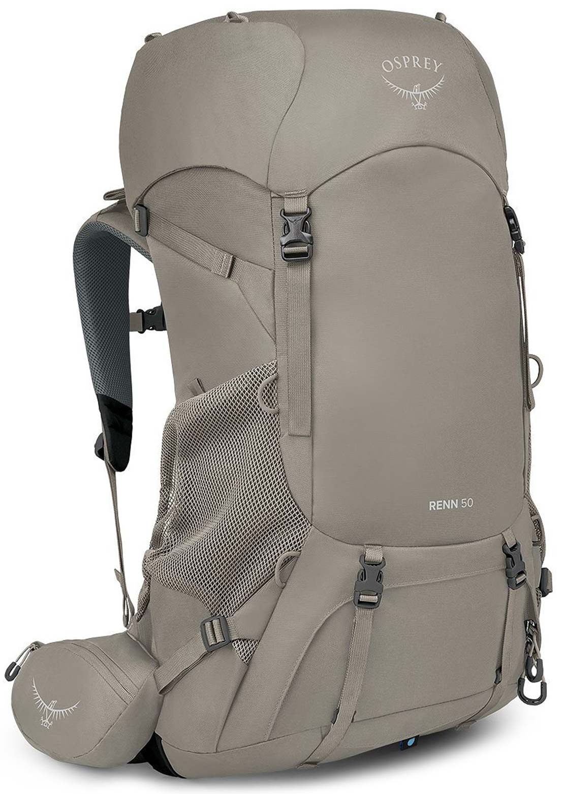 Osprey Women&#39;s Renn 50 Hiking Backpack Pediment Grey/Linen Tan