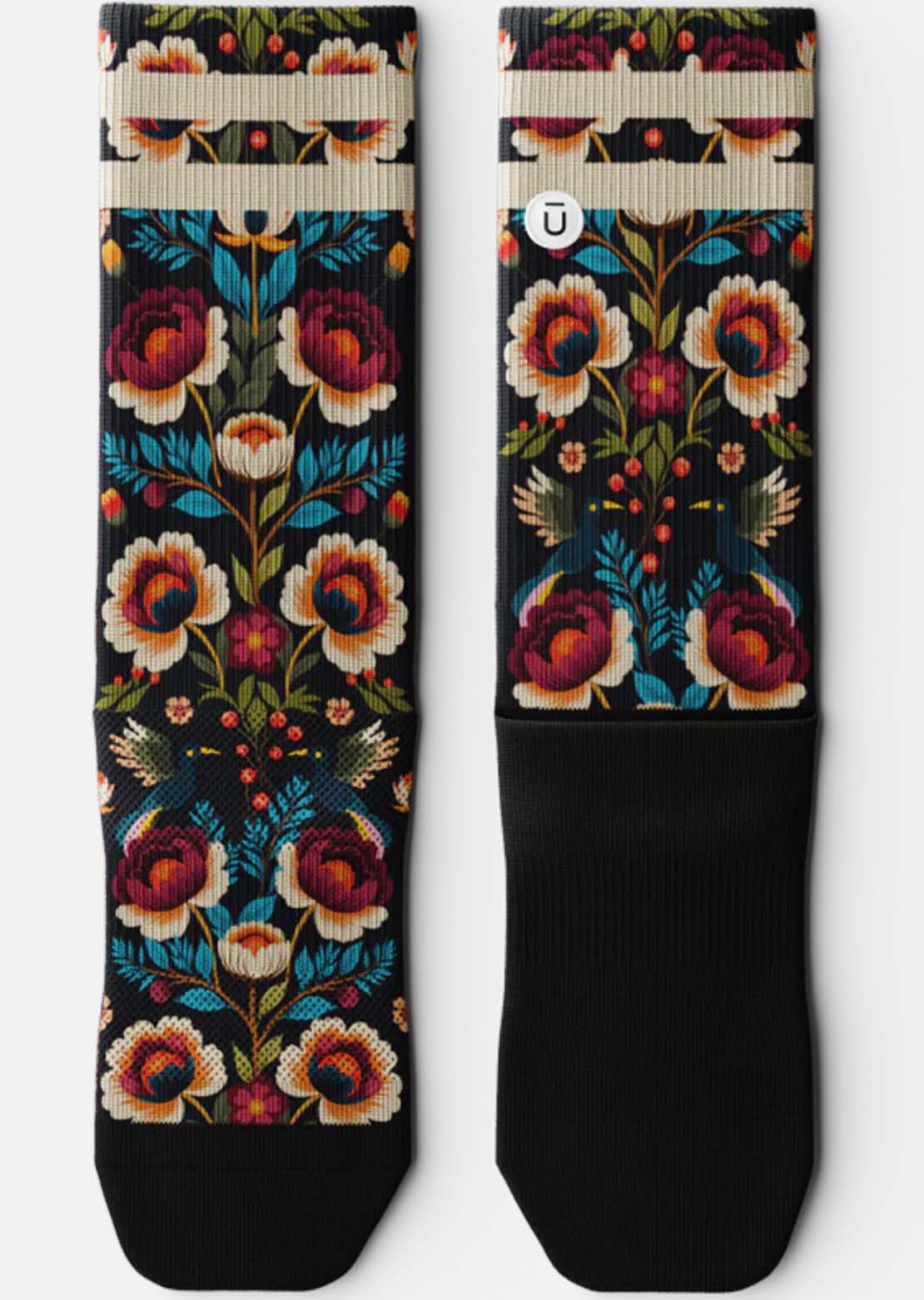 Outway Unisex Midnight Flora Crew Socks