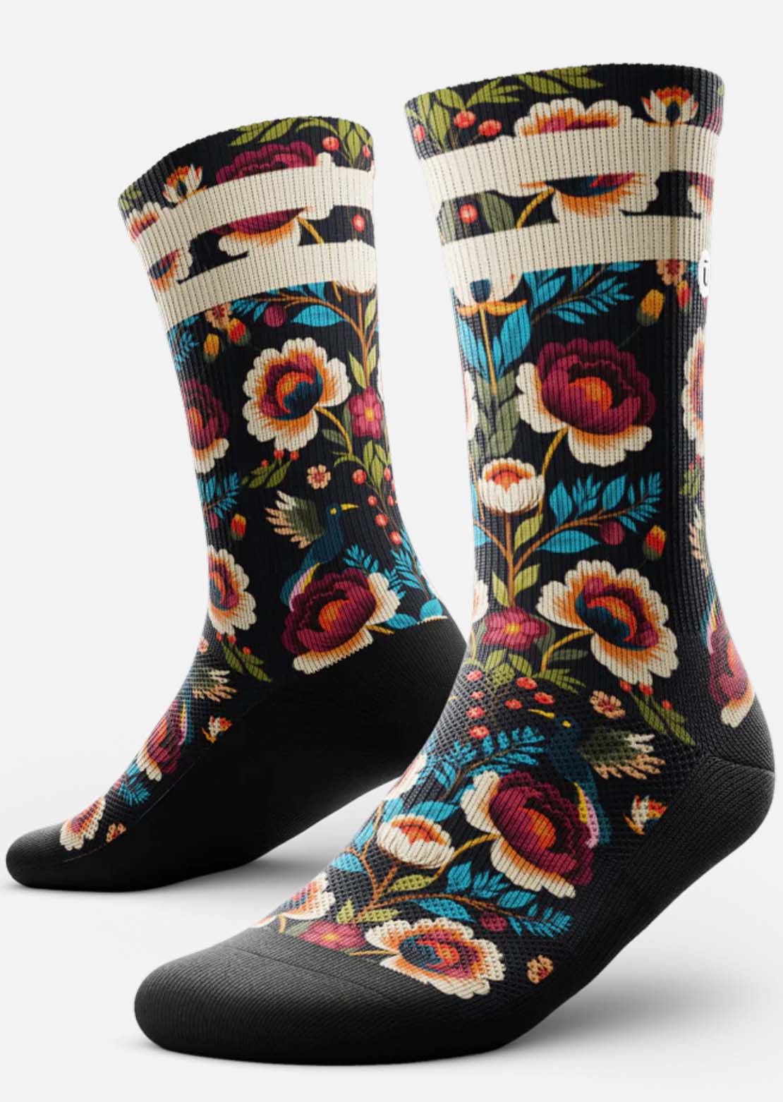 Outway Unisex Midnight Flora Crew Socks