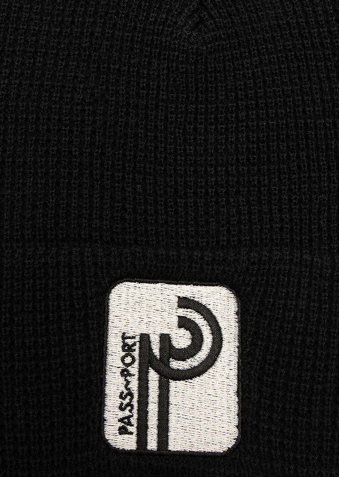 Pass-Port Long Con Waffle Knit Beanie Black