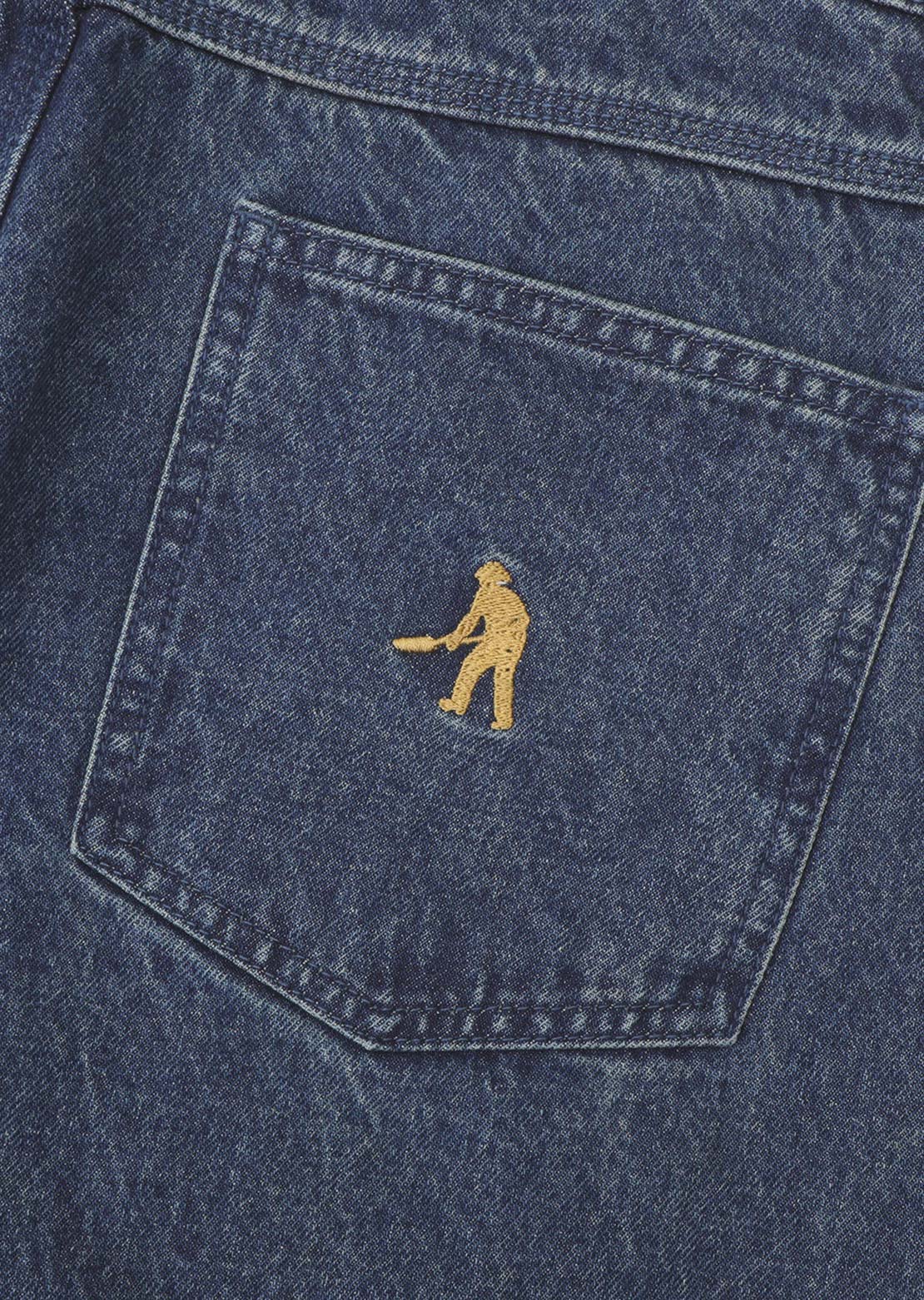 Pass-Port Men's Recycled Denim Workers Club Classic Jean Shorts Washed Dark Indigo