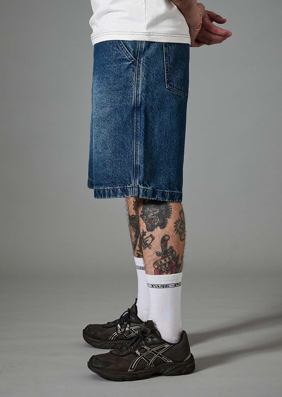 Pass-Port Men's Recycled Denim Workers Club Classic Jean Shorts Washed Dark Indigo