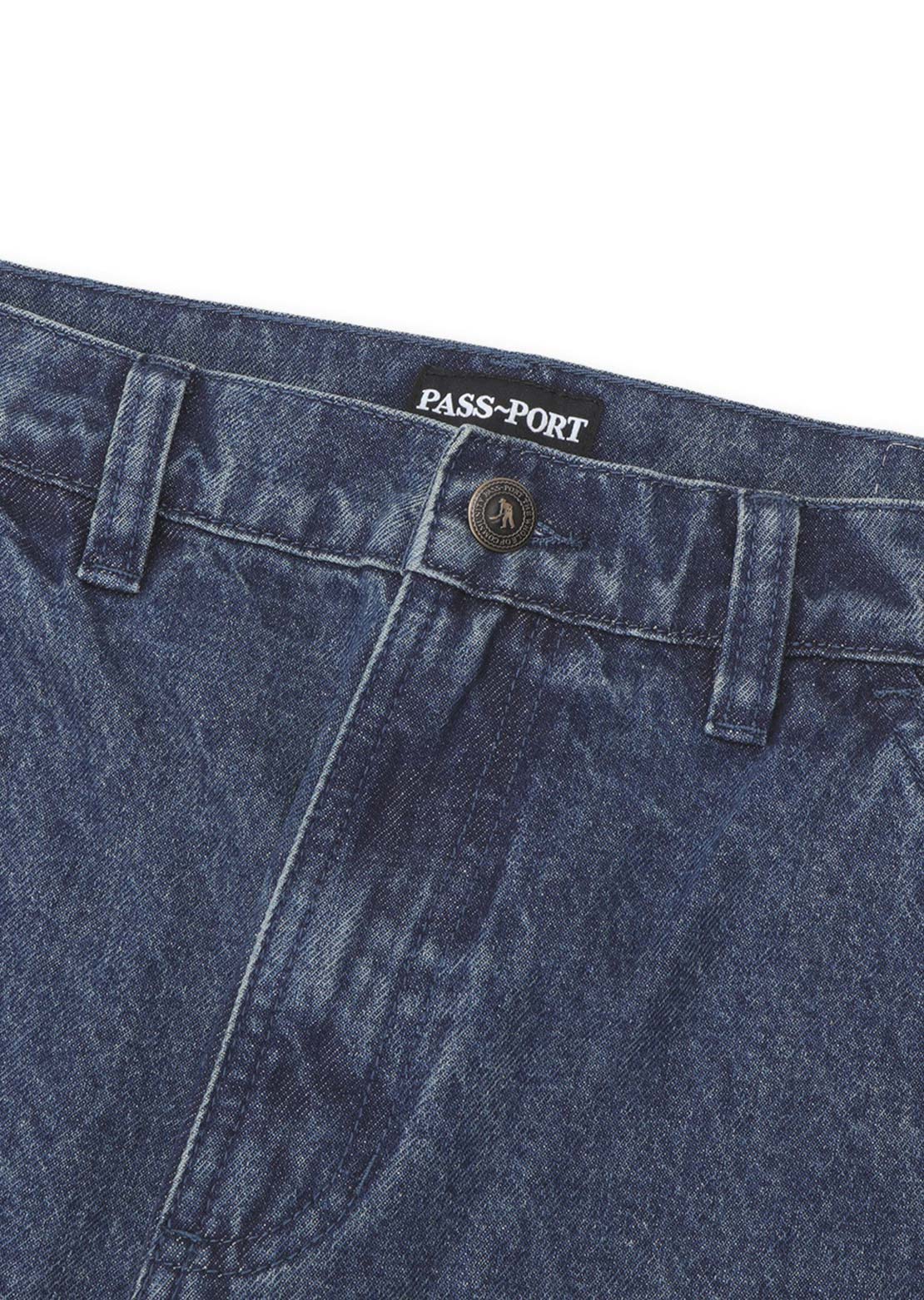 Pass-Port Men's Recycled Denim Workers Club Classic Jean Shorts Washed Dark Indigo
