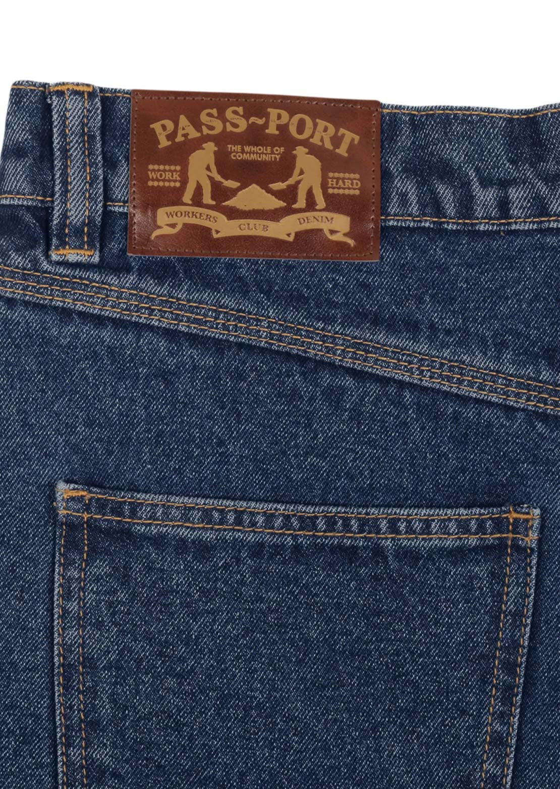 Pass-Port Men's Workers Club Classic Jean Shorts Washed Dark Indigo