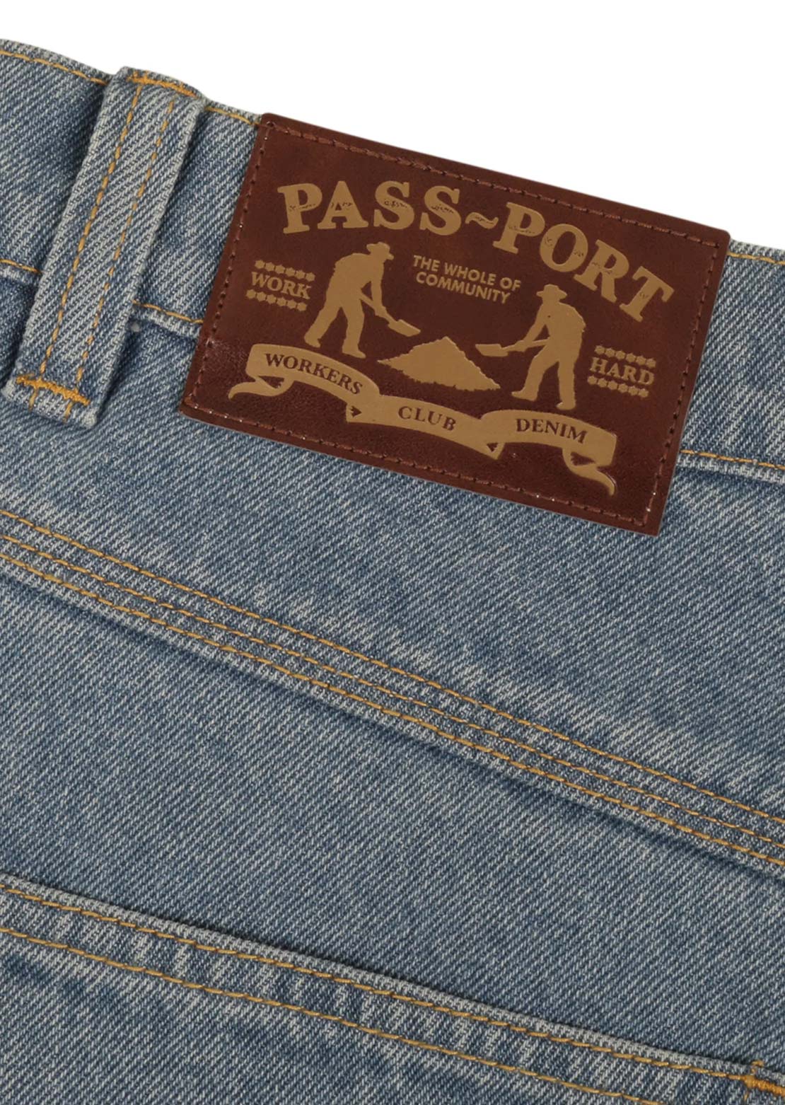 Pass-Port Men's Workers Club Classic Jean Shorts Washed Light Indigo