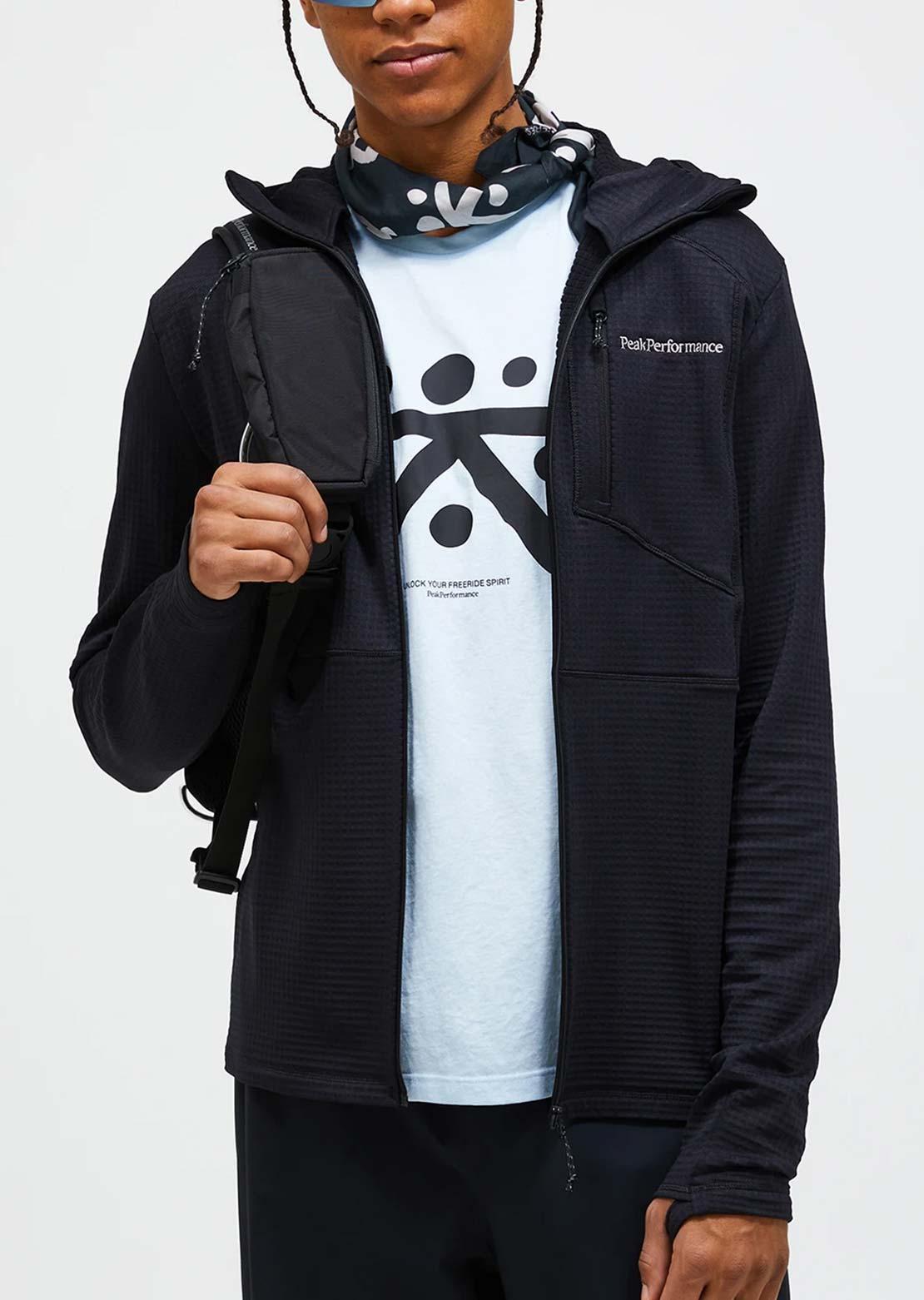 Peak Performance Hommes Freelight Polartec Power Grid Crew Manches longues