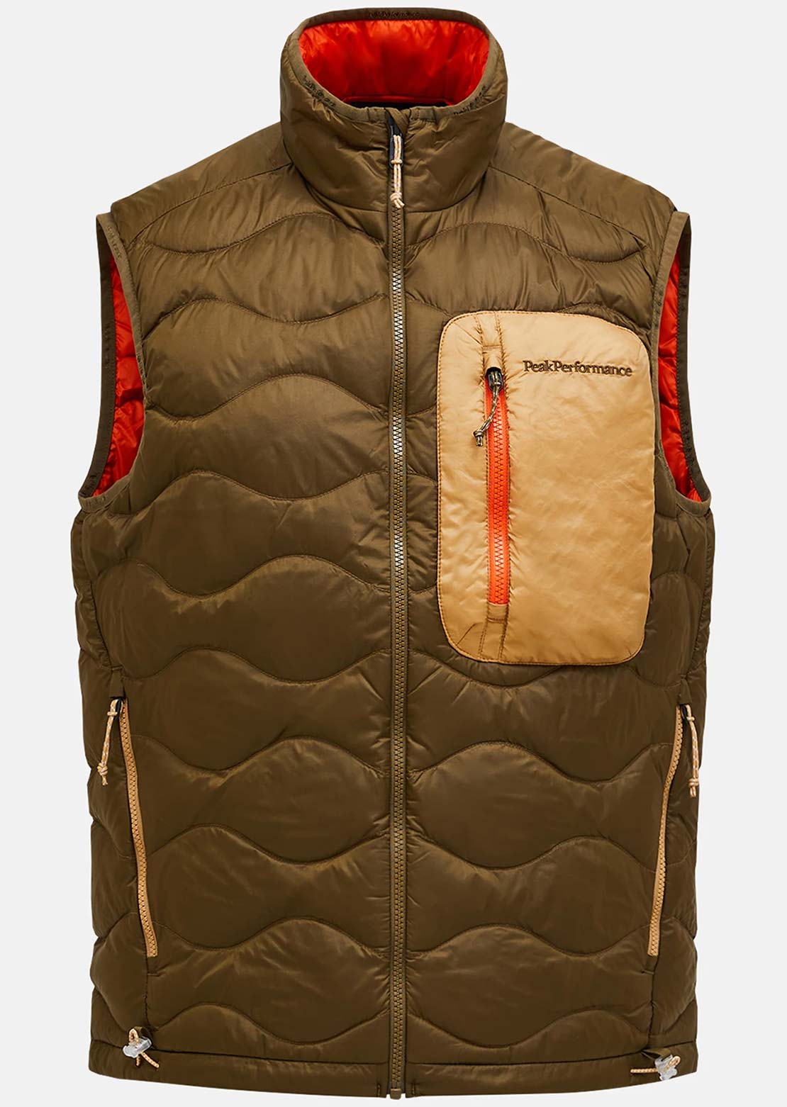 Peak Performance Men's Helium Utility Down Vest Meadow Moss/Shard Sierra Sand