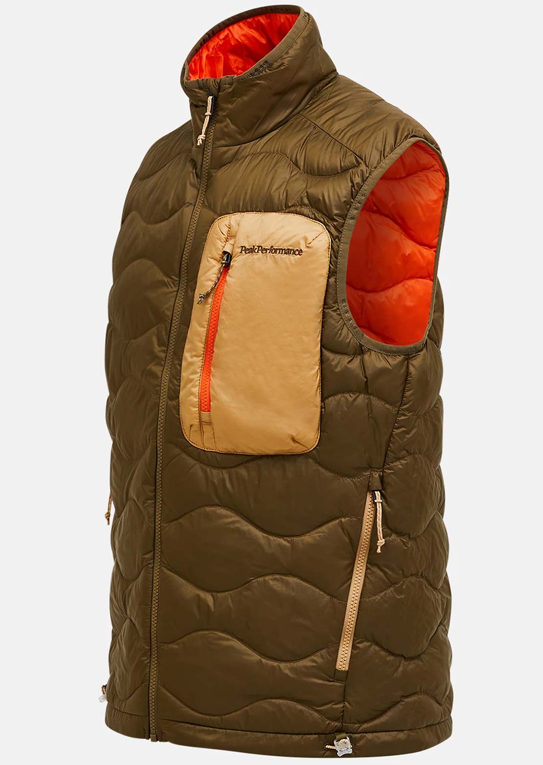 Peak Performance Men's Helium Utility Down Vest Meadow Moss/Shard Sierra Sand