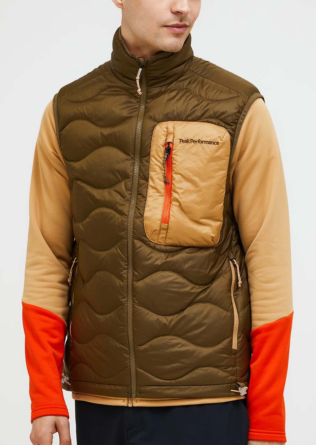 Peak Performance Men's Helium Utility Down Vest Meadow Moss/Shard Sierra Sand