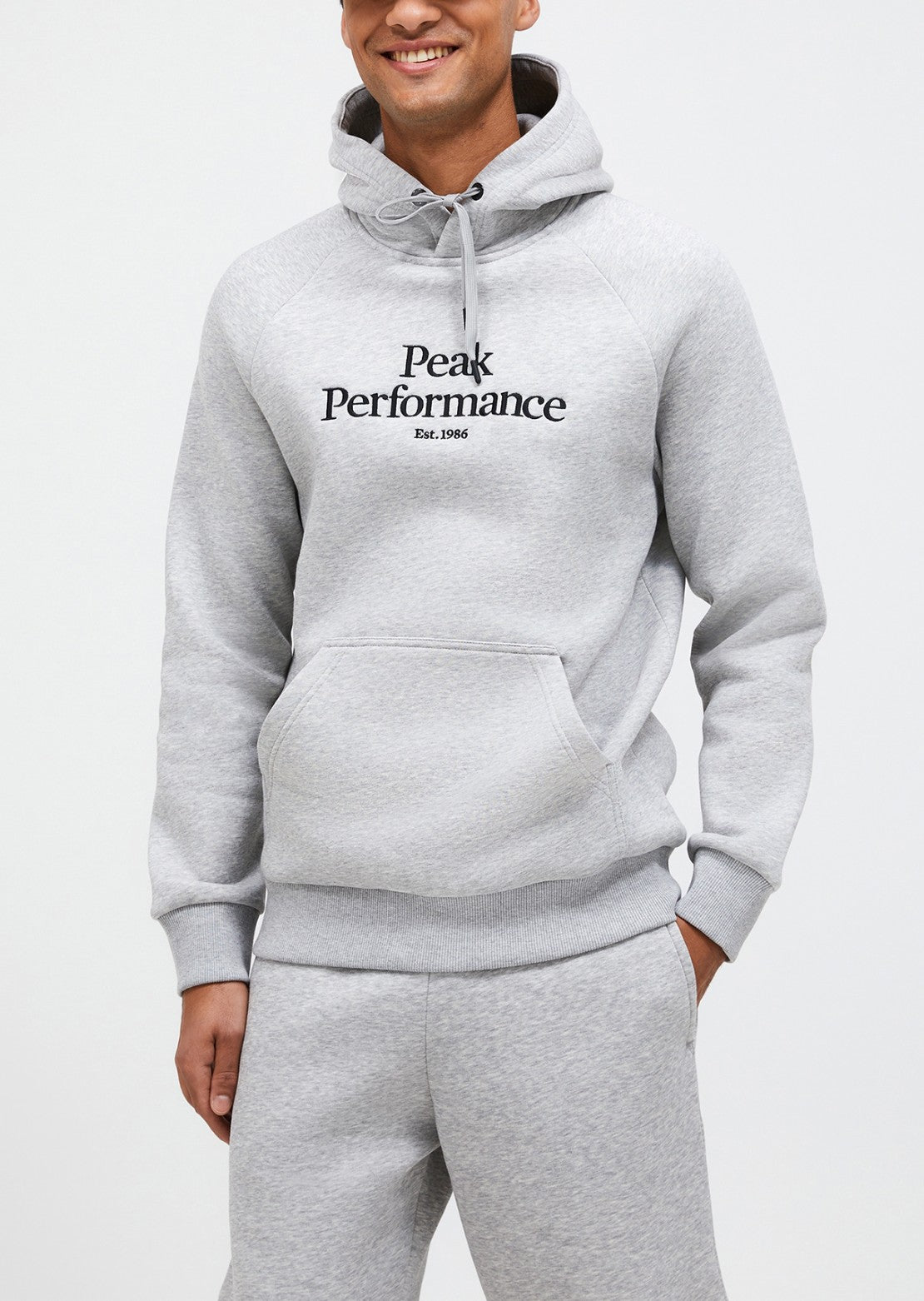 Peak Performance Men's Original Hood Med Grey Melange/Black
