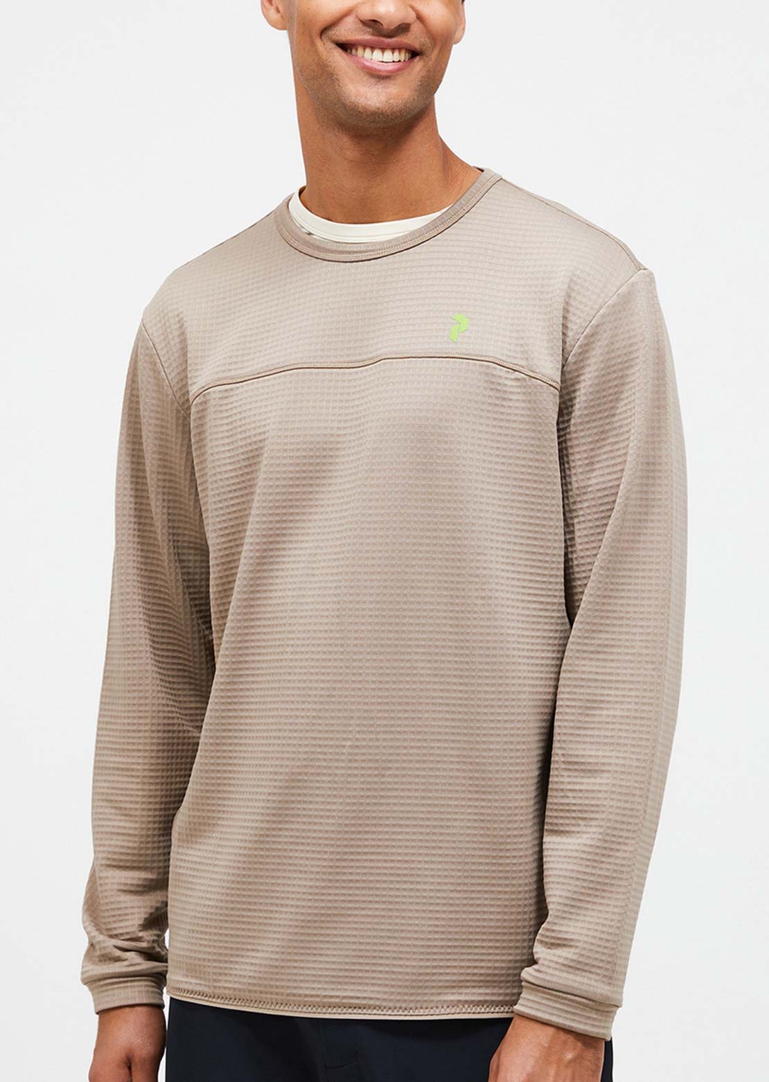 Peak Performance Men's Trail Polartec Crew Long Sleeve Avid Beige