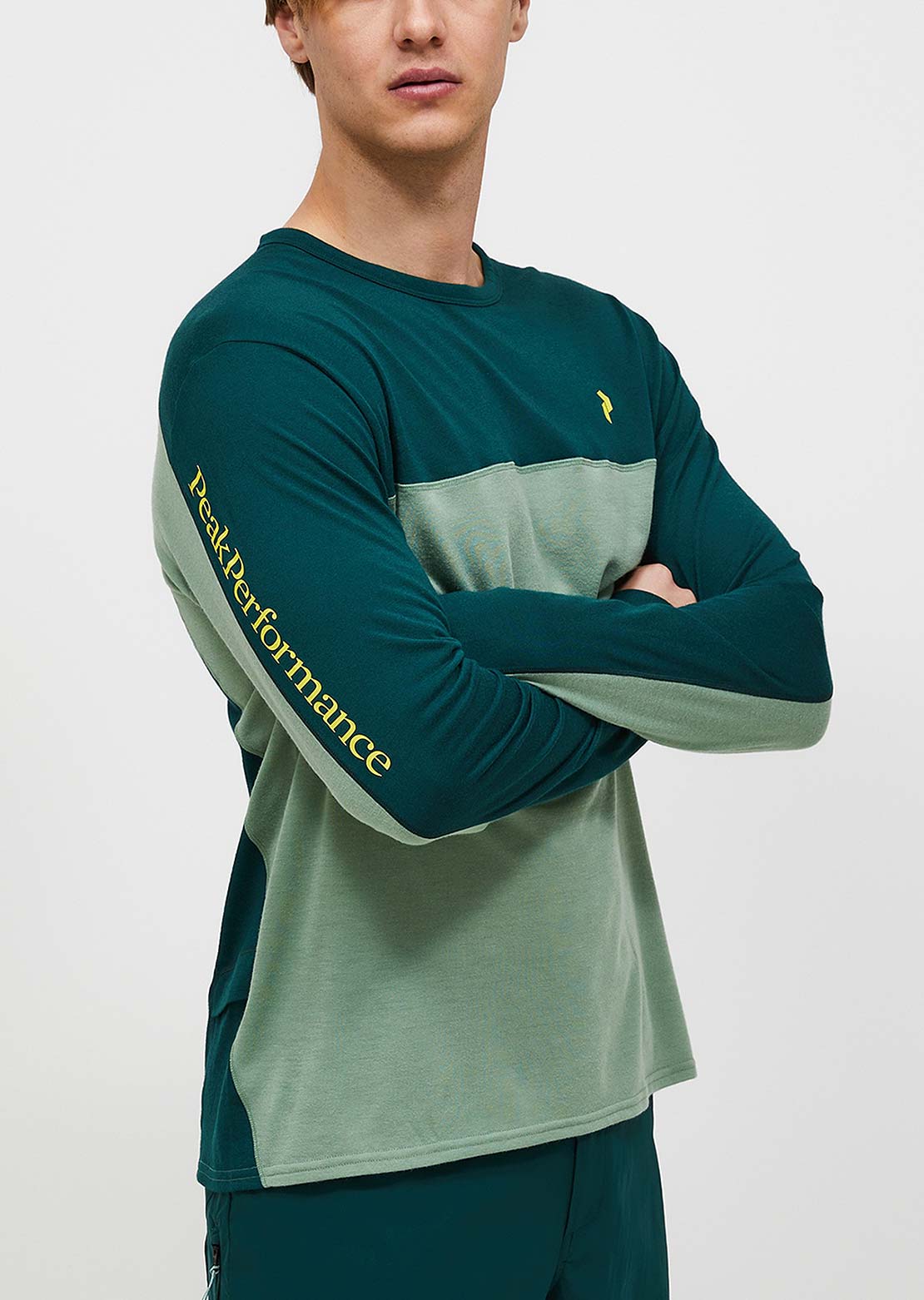 Peak Performance Men's Trail Wool-Blend Long Sleeve Ponderosa Green/Green Valley
