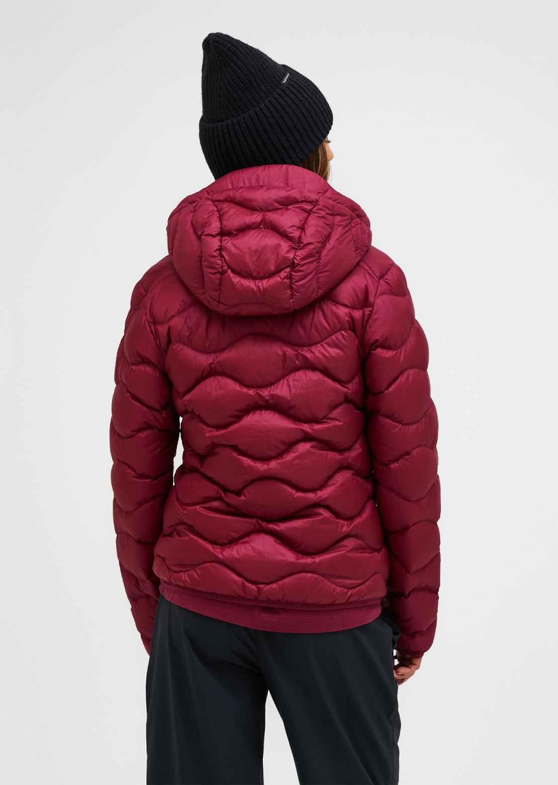 Peak Performance Women's Helium Down Hood Jacket Vertical Zenith/Tech Burgundy