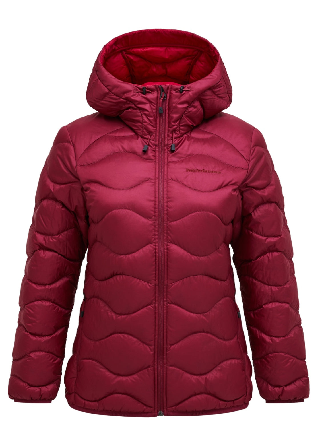 Peak Performance Women's Helium Down Hood Jacket Vertical Zenith/Tech Burgundy
