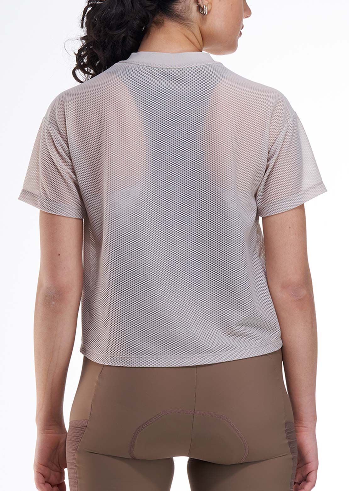 Peppermint Women's Backroads Crop Mesh Cycling Top Agate