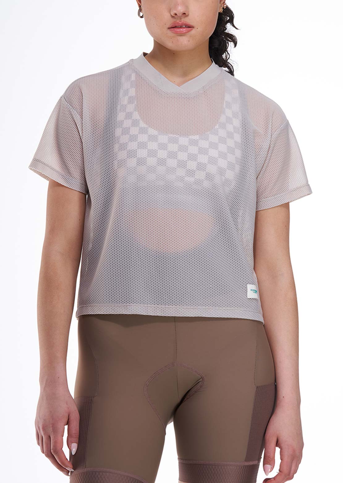 Peppermint Women's Backroads Crop Mesh Cycling Top Agate
