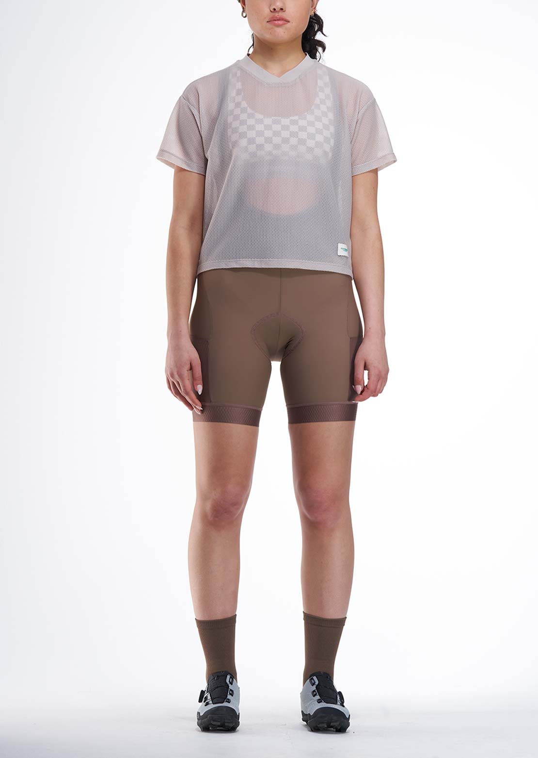Peppermint Women's Backroads Crop Mesh Cycling Top Agate