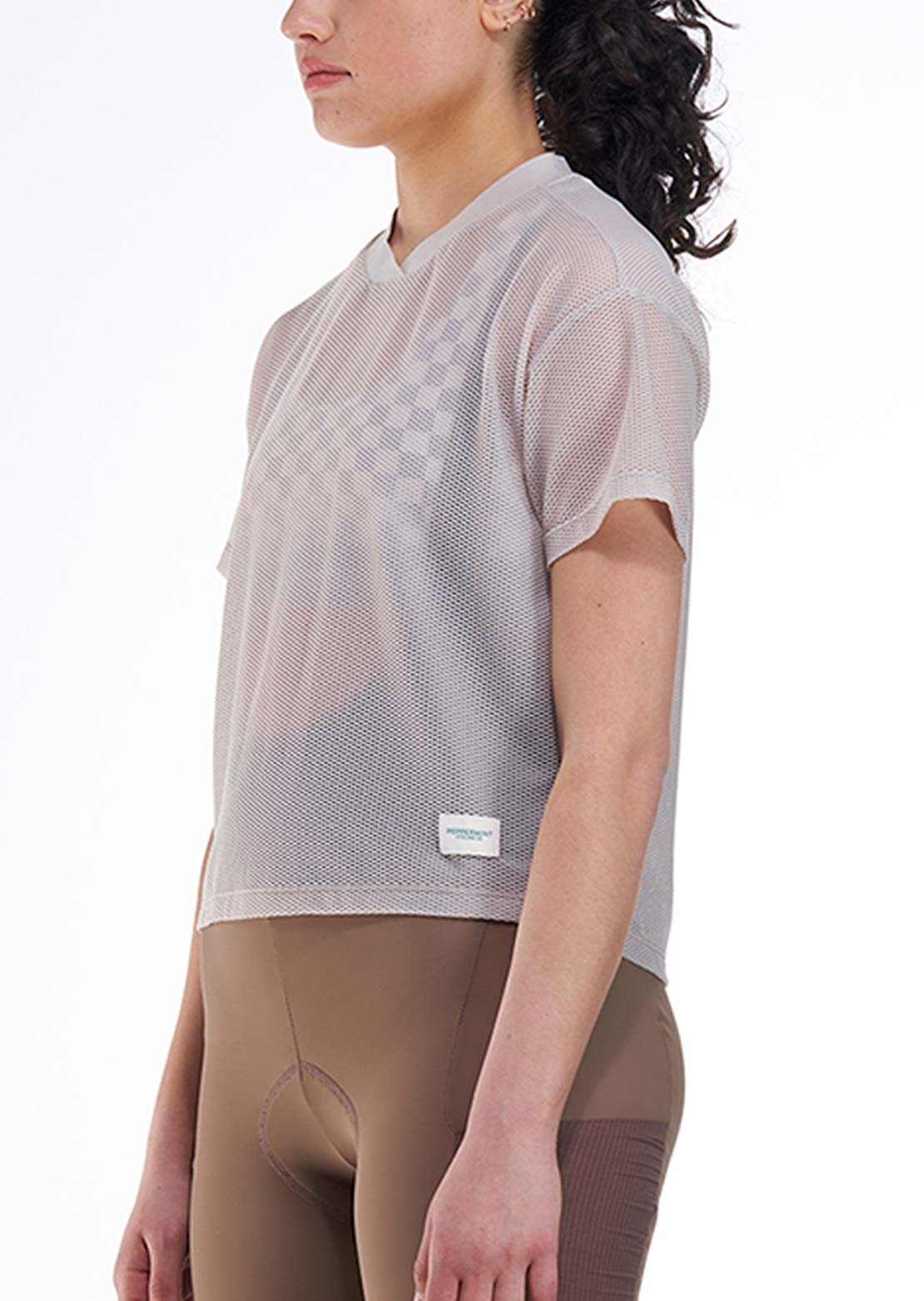 Peppermint Women's Backroads Crop Mesh Cycling Top Agate