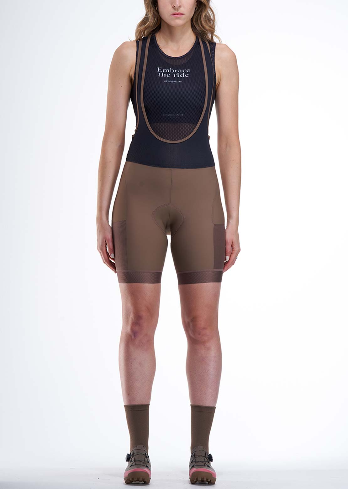 Peppermint Women's Signature Cargo Bib Shorts Cacao