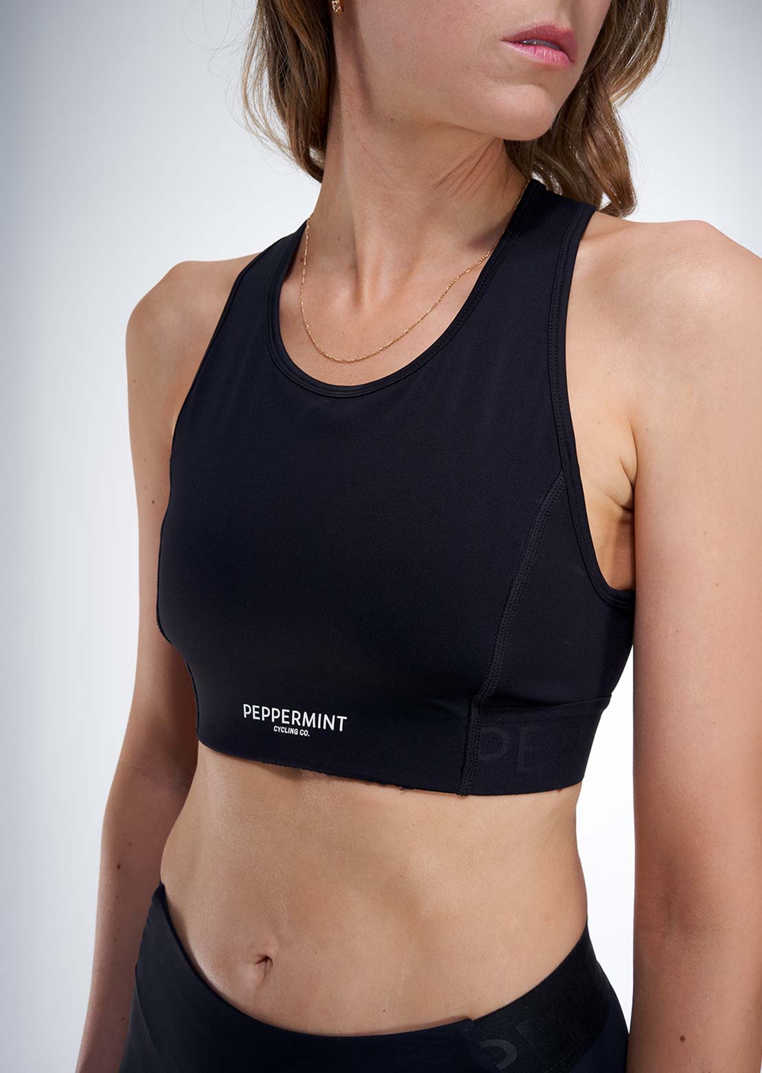 Peppermint Women's Signature High-Neck Bra Top Black
