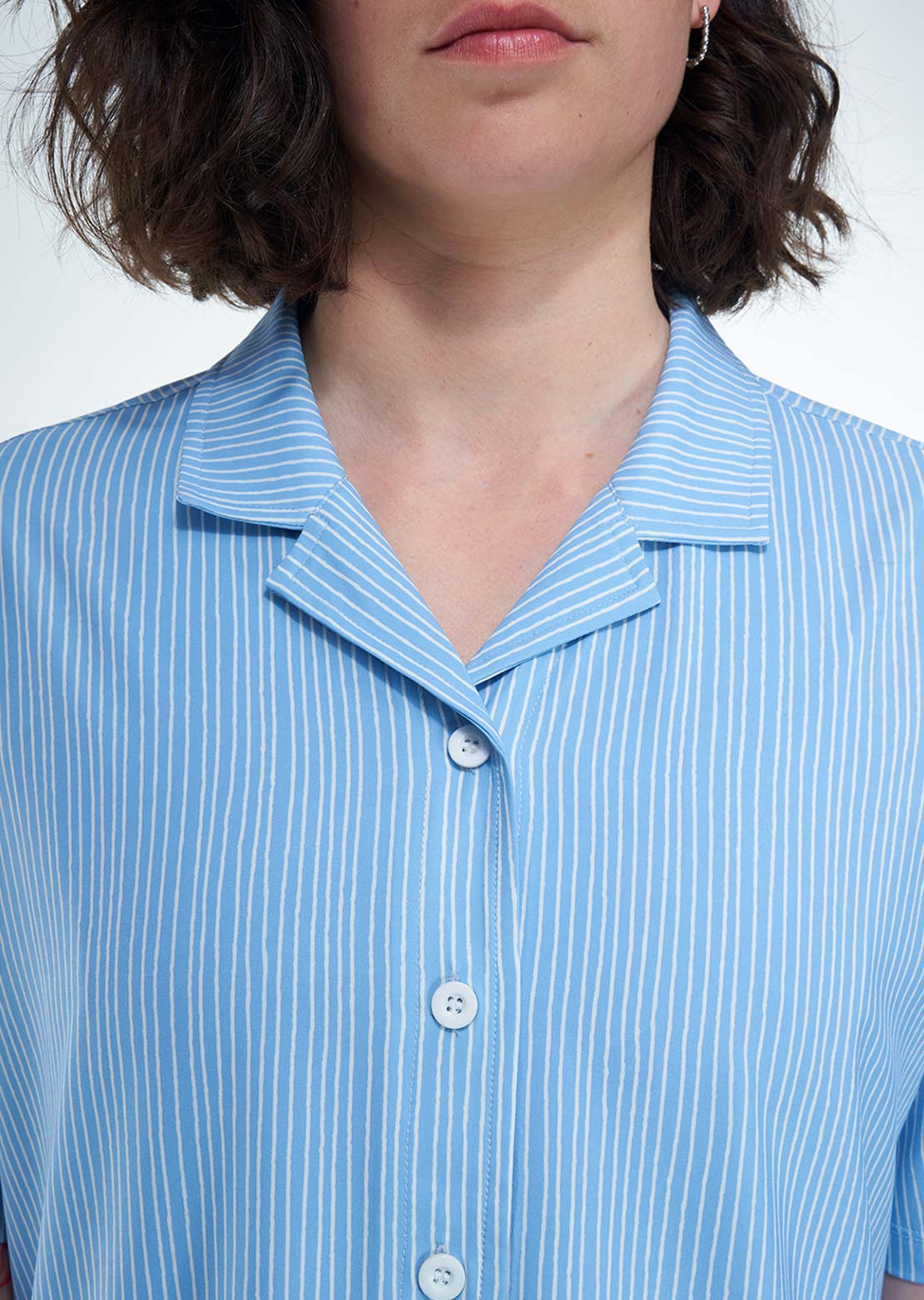 Peppermint Women's Signature Lightweight Shirt Stripes Blueberry