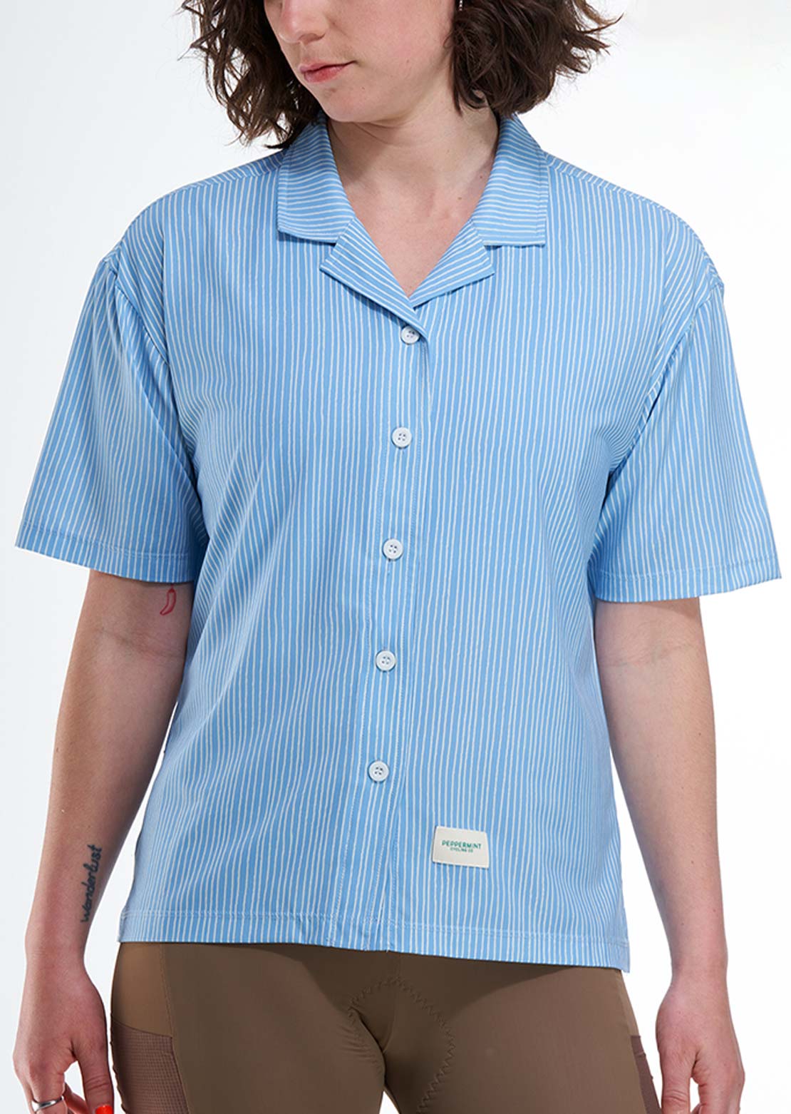 Peppermint Women's Signature Lightweight Shirt Stripes Blueberry