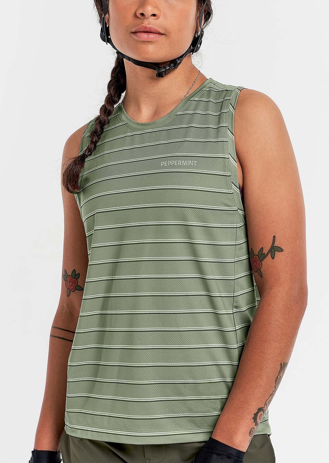 Peppermint Women's Trail Tank Stripe Rosemary