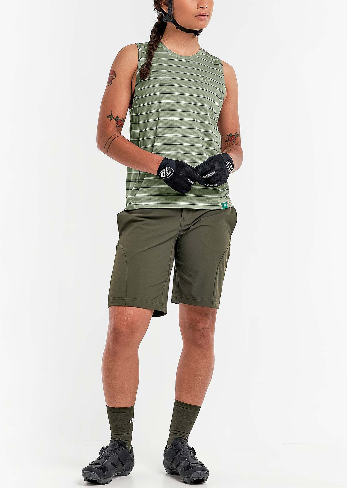 Peppermint Women's Trail Tank Stripe Rosemary