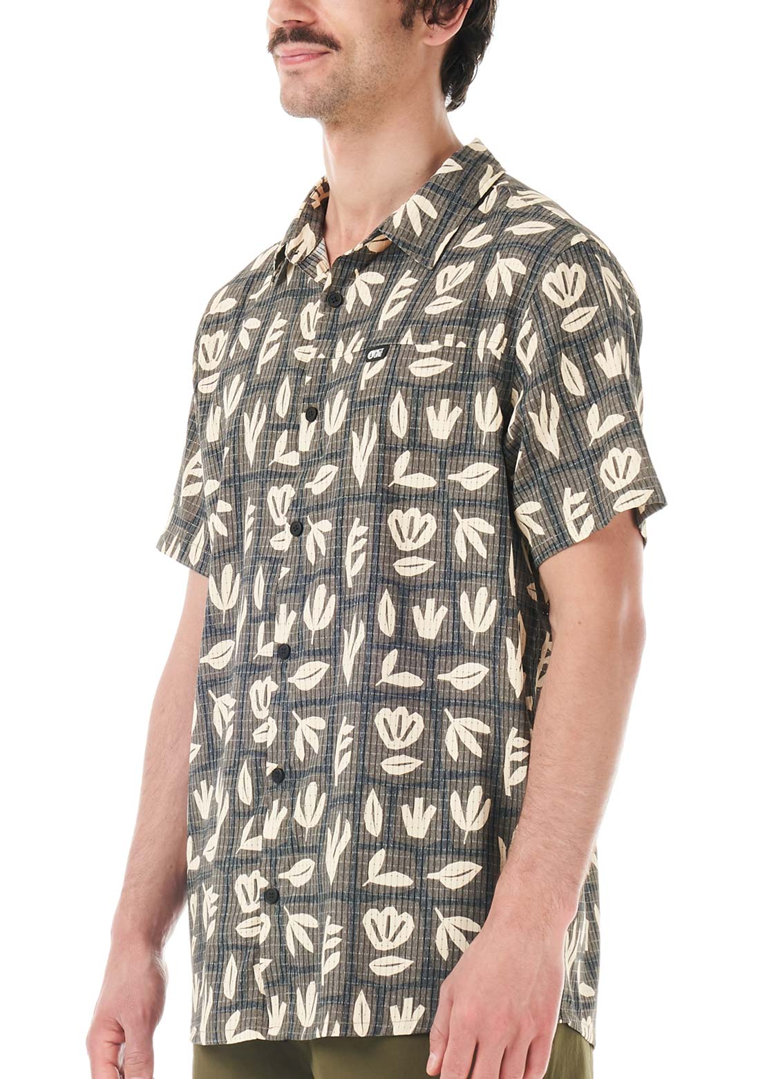 Picture Men's Klivox Printed Button Up Shirt Cedar Leaf Print