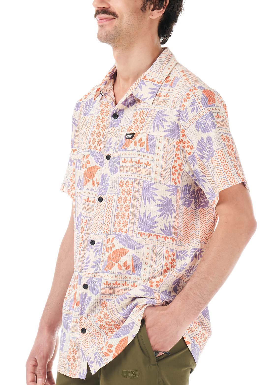 Picture Men's Klivox Printed Button Up Shirt Jungle Canopy Print