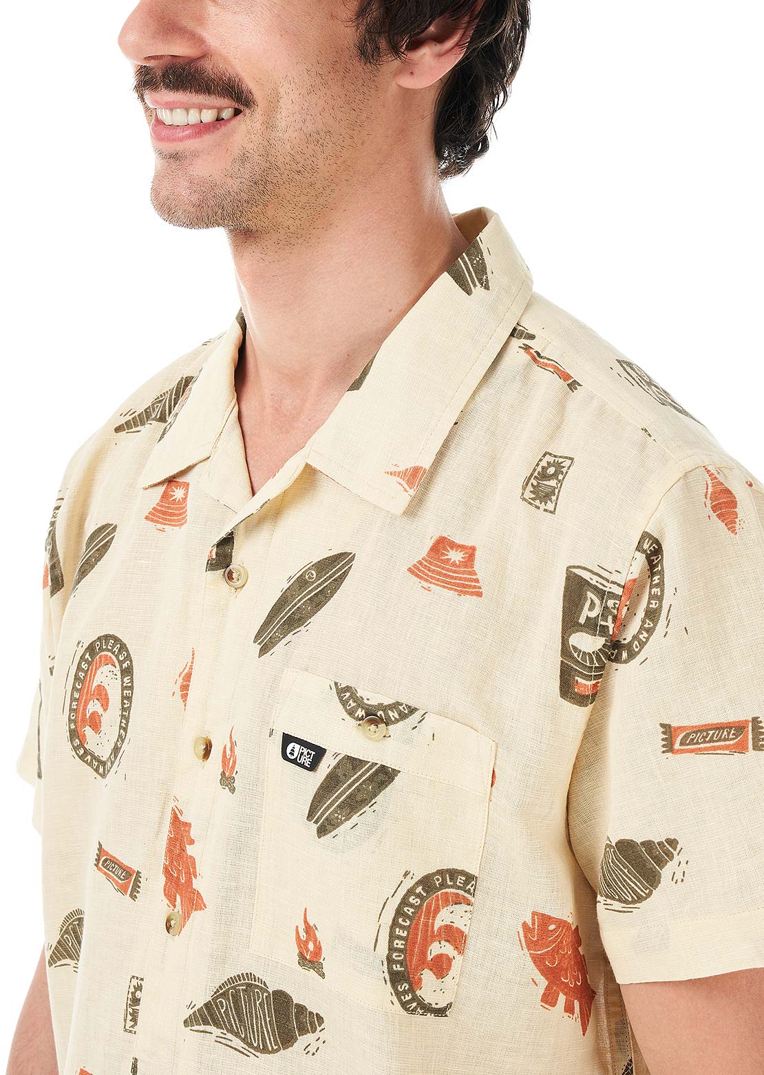 Picture Men's Mokara Button Up Shirt Ocean Rider Print