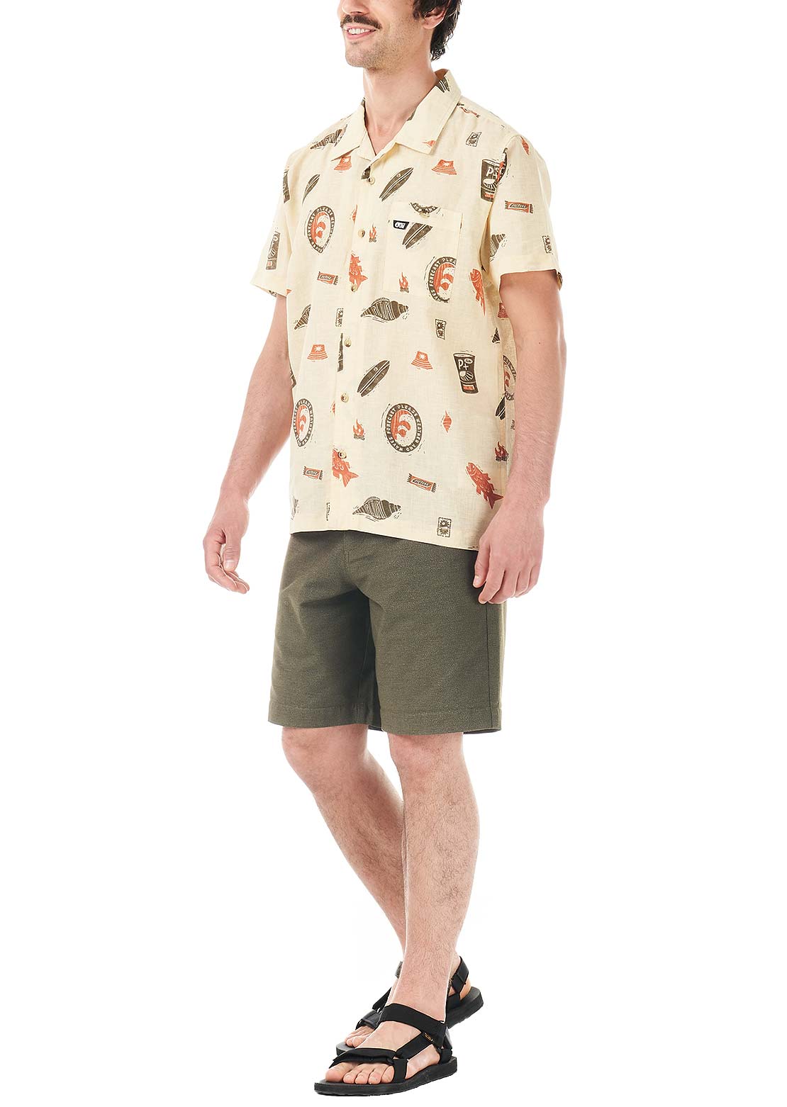 Picture Men's Mokara Button Up Shirt Ocean Rider Print