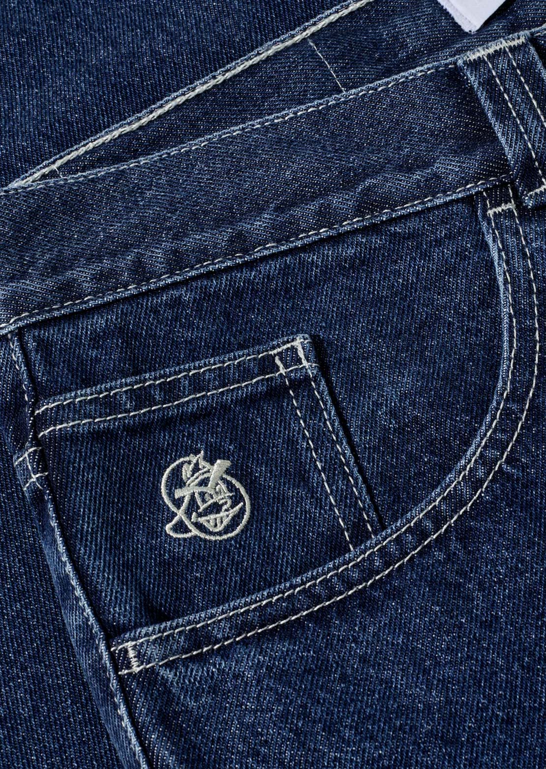 Polar Skate Co. Unisex 93 Pants Dark Blue with White Stitching