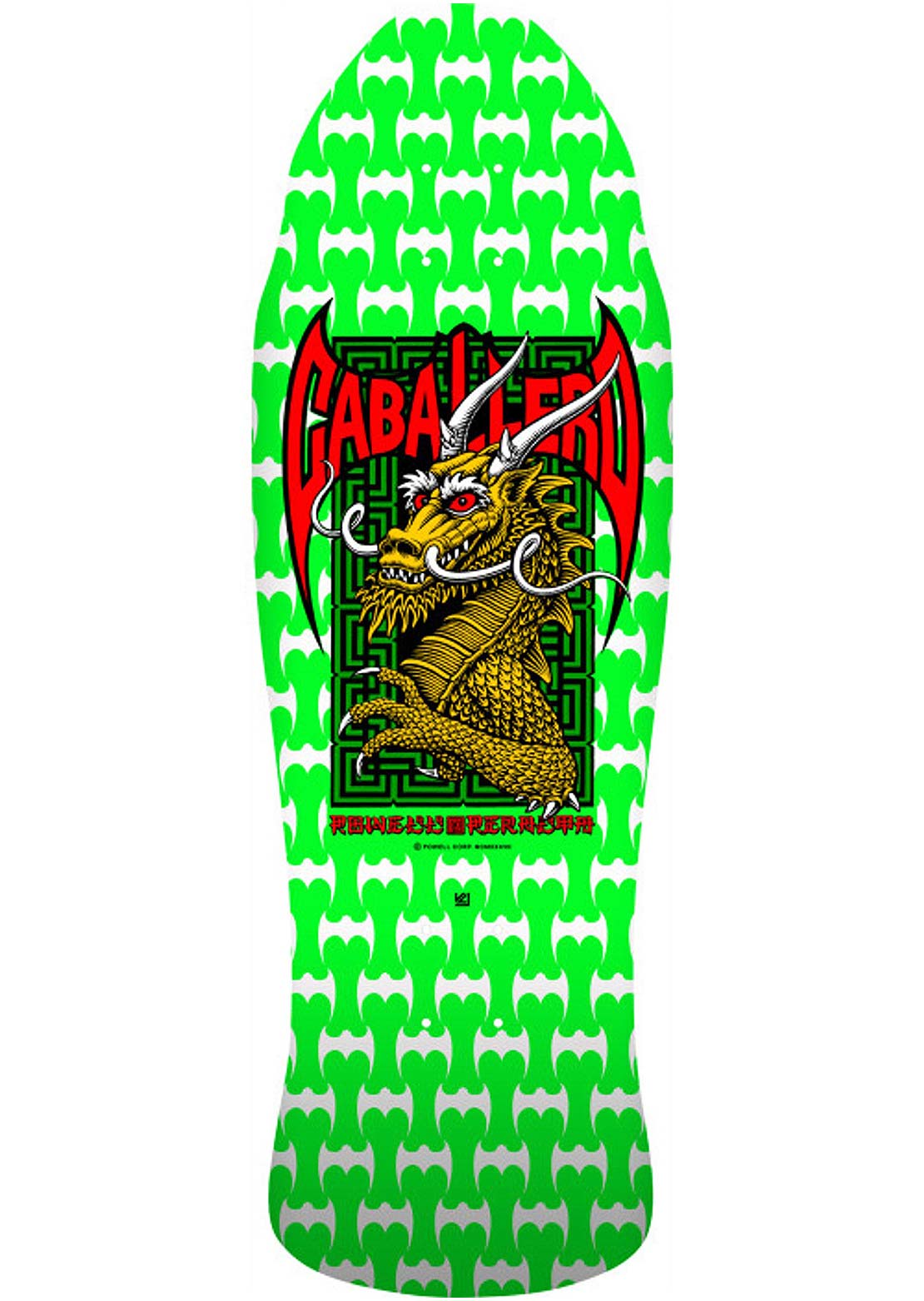 Powell Peralta Cab Street Spoon Nose 22 Skateboard Deck Green White