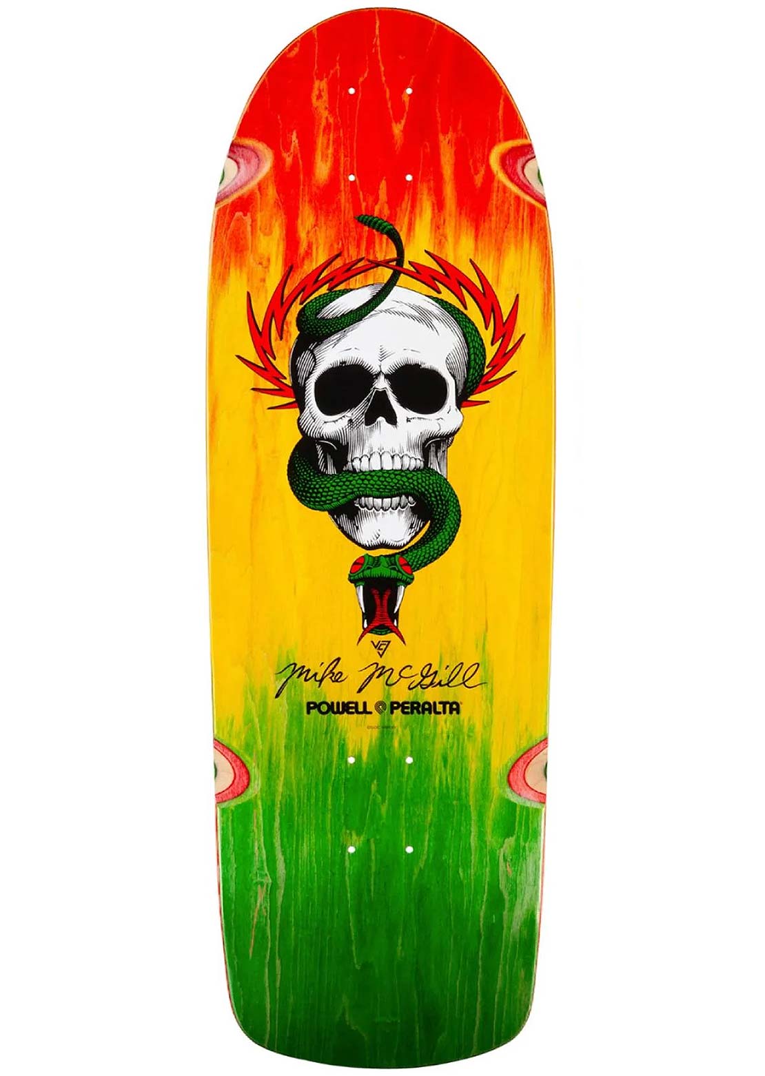 Powell Peralta Mcgill OG Skull & Snake 17 Skateboard Deck Rasta Fade