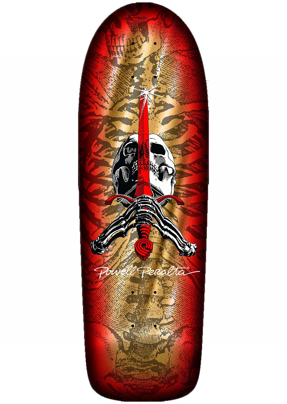 Powell Peralta Rodriguez OG Skull & Sword 12 Skateboard Deck Gold Foil