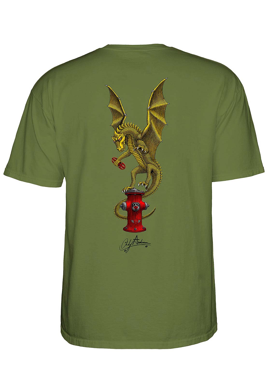 Powell-Peralta Unisex Anderson Hydrant T-Shirt Miliary Green