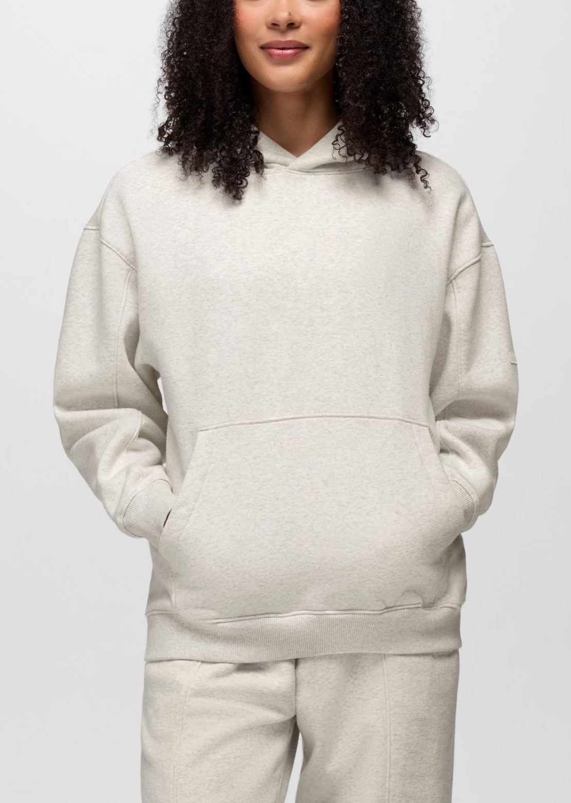 prAna Women's DreamFleece Hood Light Heather Grey