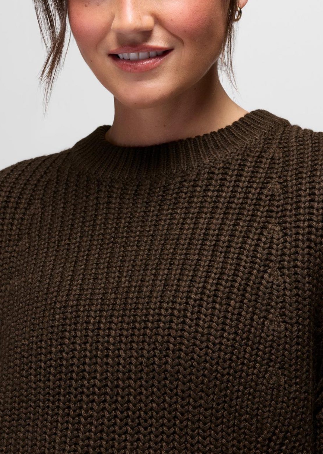 prAna Women's Sunday River Crewneck Sweater Dark Roast