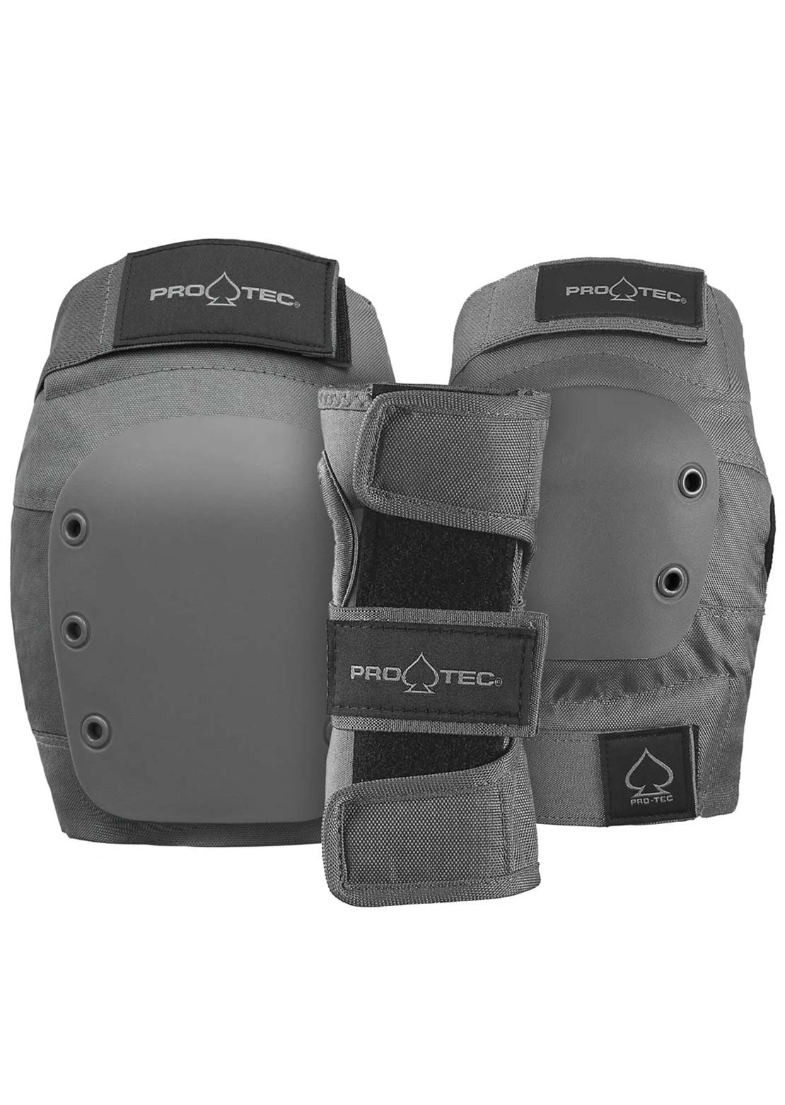 Pro-Tec Unisex Street Adult 3 Pack Pad Set Grey