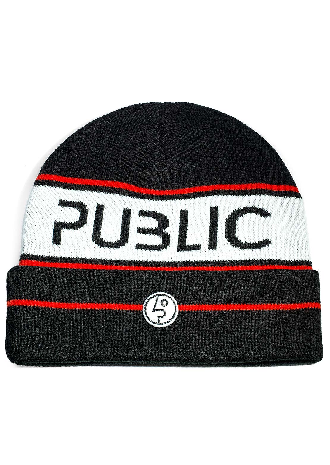 Public Unisex Retro Beanie Black
