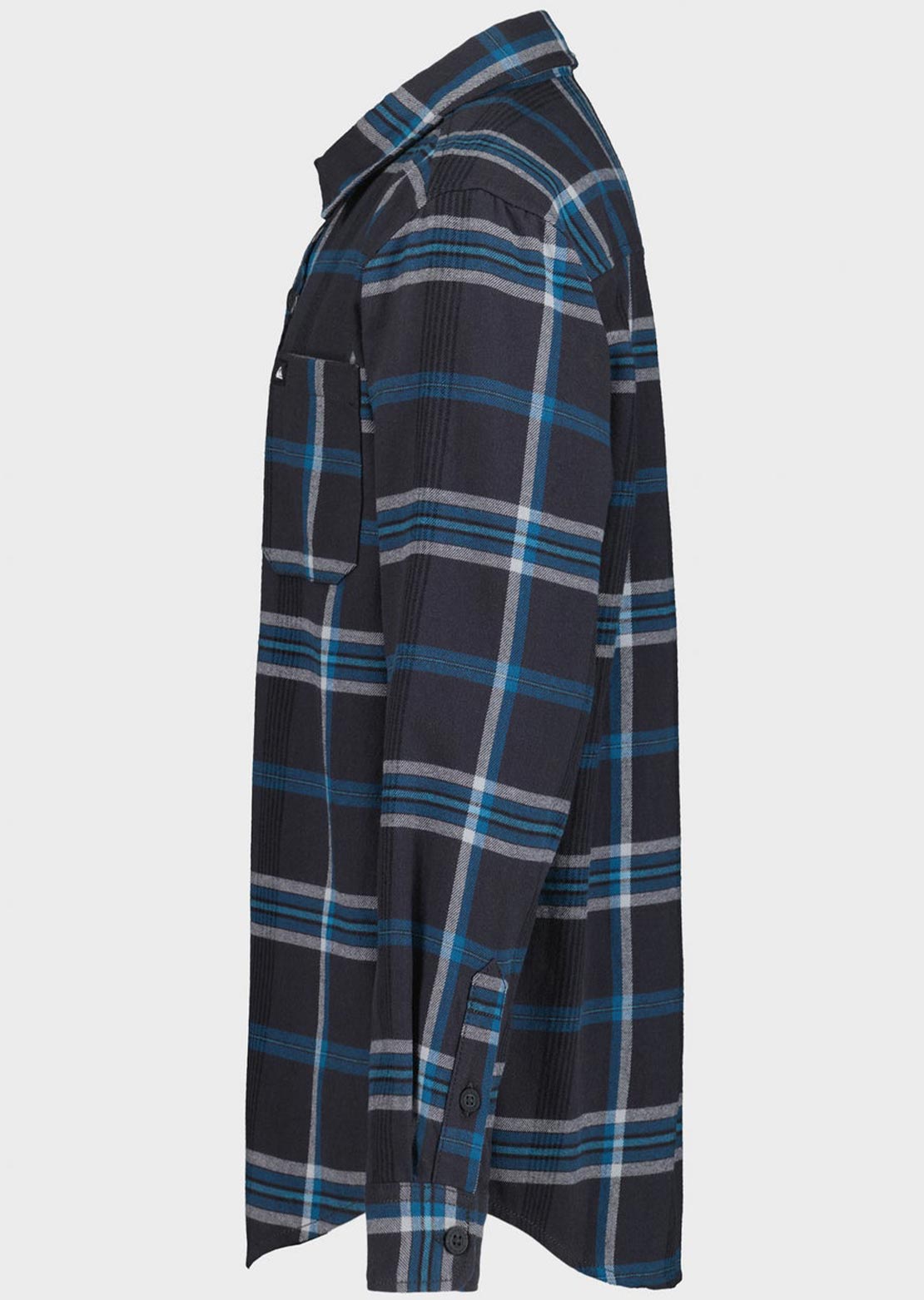 Quiksilver Junior Brooks Plaid Flannel Button Up Shirt Tarmac