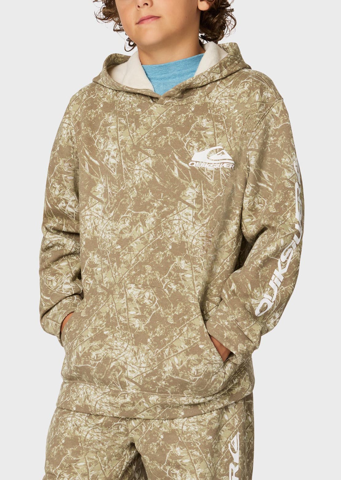 Quiksilver Junior Camo Hood Pine Bark