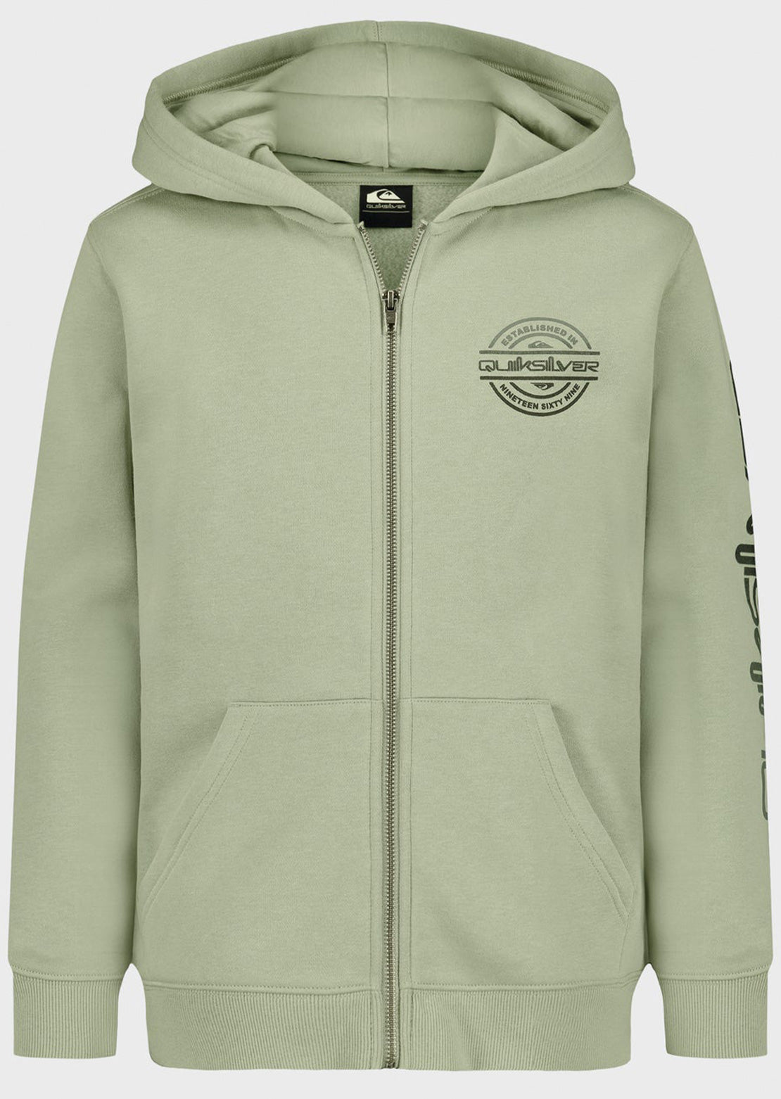 Quiksilver Junior Mirrored Full Zip Hood Iceberg Green