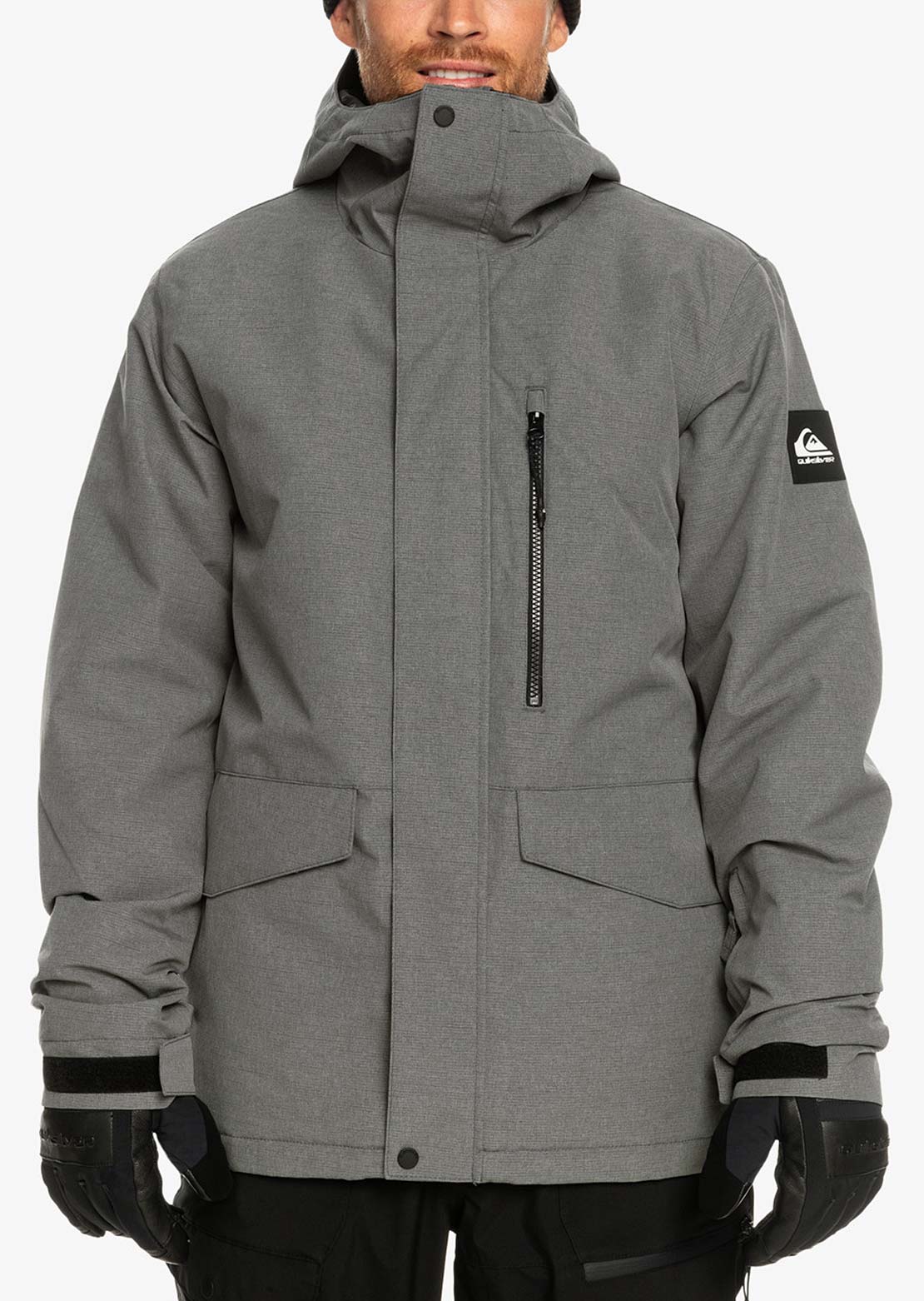 Quiksilver Men&#39;s Mission Solid Snow Jacket Heather Grey