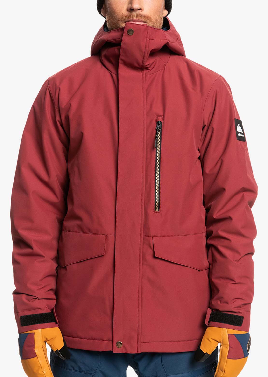 Quiksilver Men&#39;s Mission Solid Snow Jacket Ruby Wine