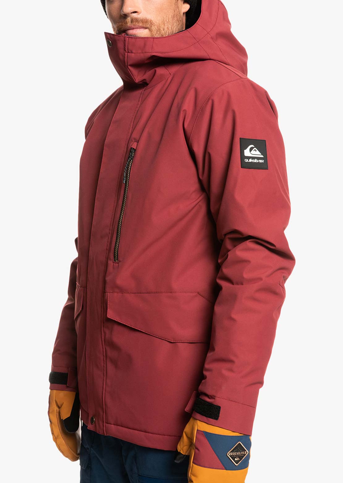 Quiksilver Men&#39;s Mission Solid Snow Jacket Ruby Wine