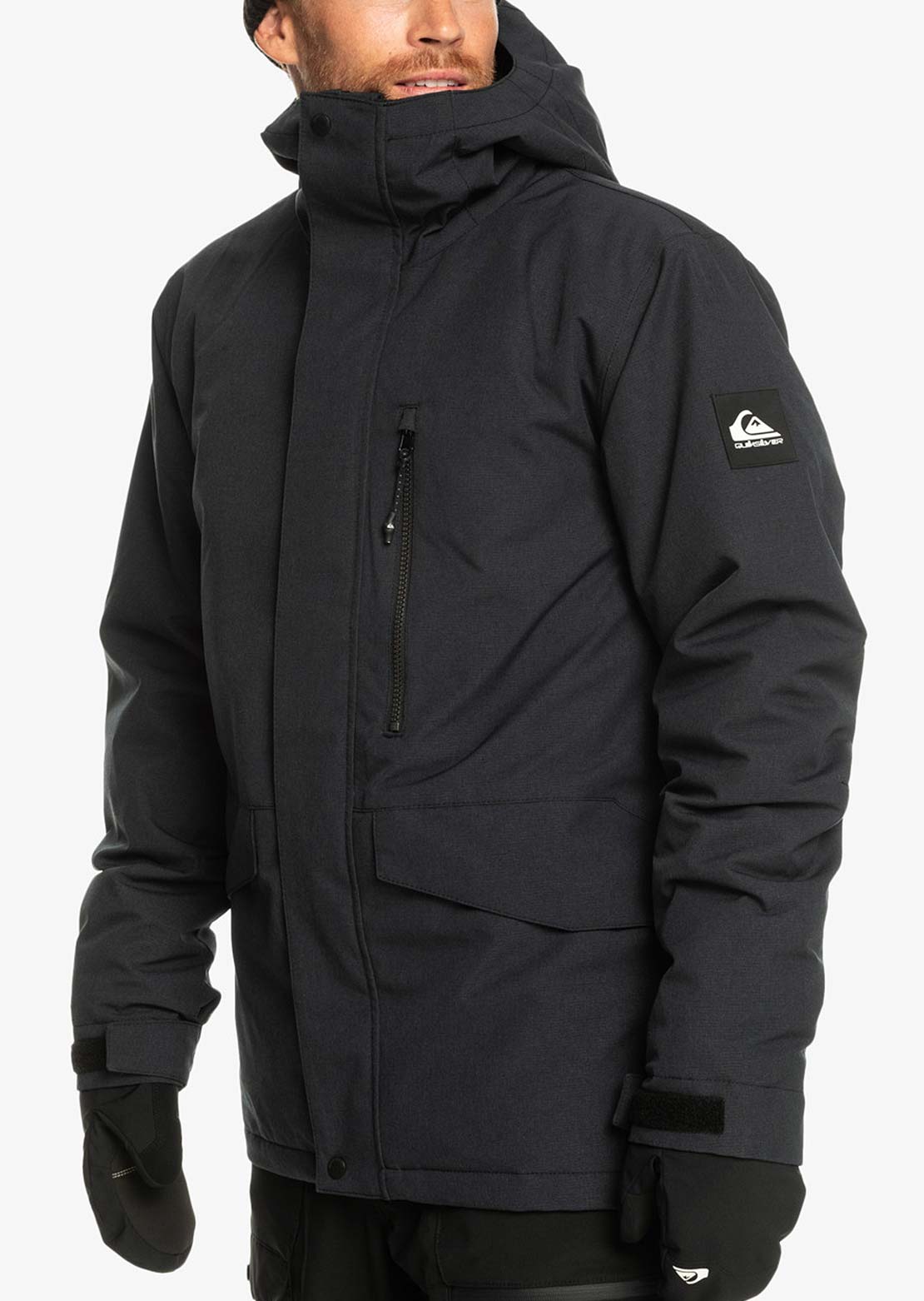 Quiksilver Men&#39;s Mission Solid Snow Jacket True Black