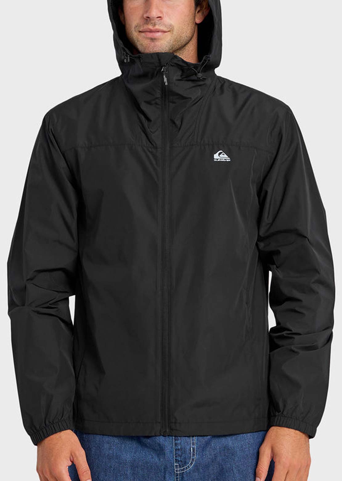 Quiksilver Men's Overcast Windbreaker Long Sleeve Jacket Black