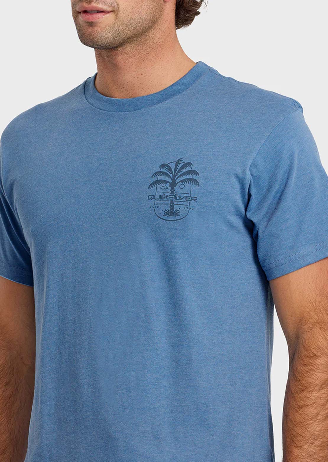 Quiksilver Men's Uno Palm MT0 T-Shirt Riviera Heather